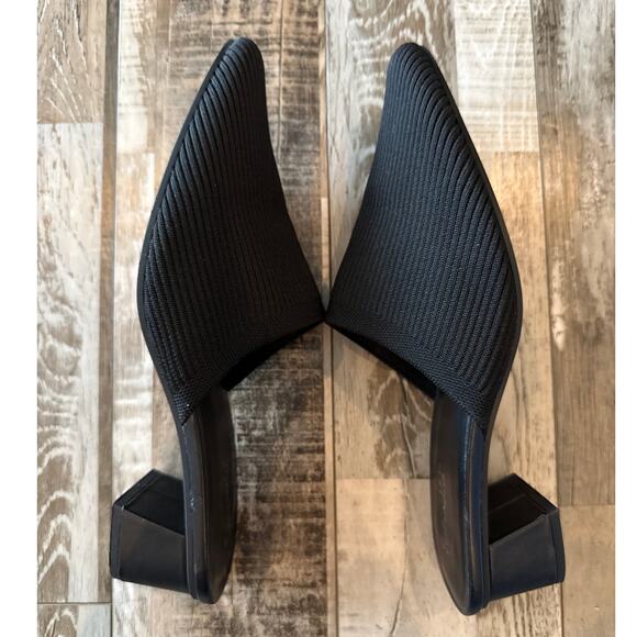 Splendid Lunelli Mule Size 9.5 Black Ribbed Knit Casual 2" Block Heel Shoe - Picture 6 of 10